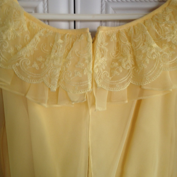 Yellow silk Chiffon Evening Dress - Picture 5 of 6